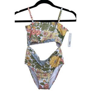Janie And Jack Bikini Swim Suit Girls Size 12 Smocked Floral Garden 2 Piece